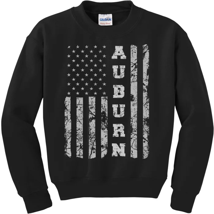 Auburn Alabama American Flag Kids Sweatshirt