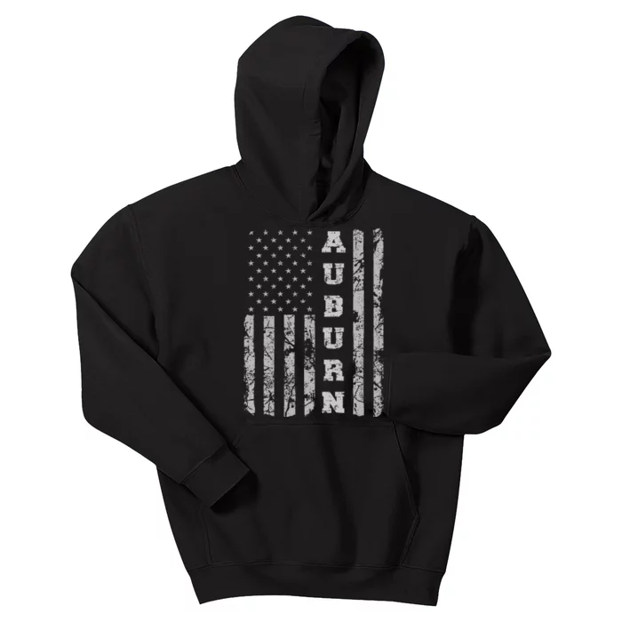 Auburn Alabama American Flag Kids Hoodie