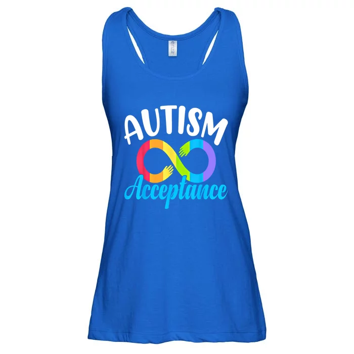 Autism Awareness Acceptance Rainbow Infinity Red Instead Cute Gift Ladies Essential Flowy Tank