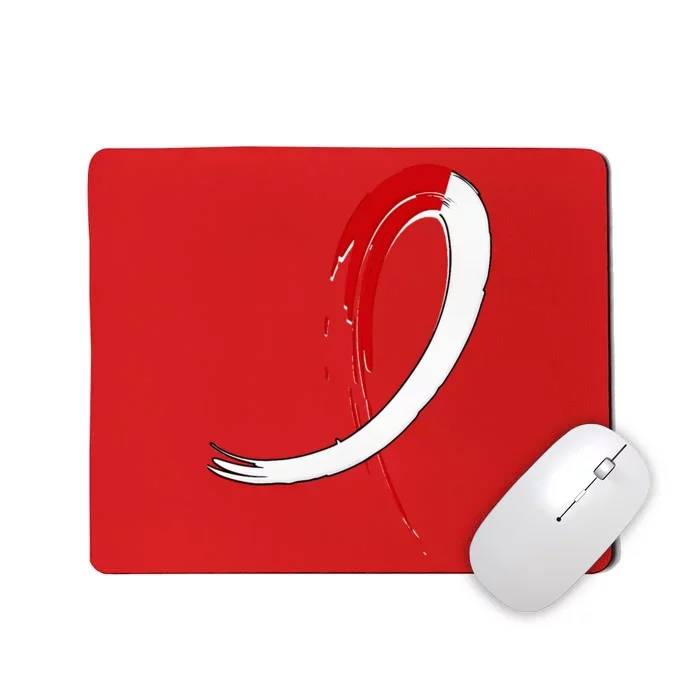 Aplastic Anemia Awareness Red White Graffiti Ribbon Mousepad