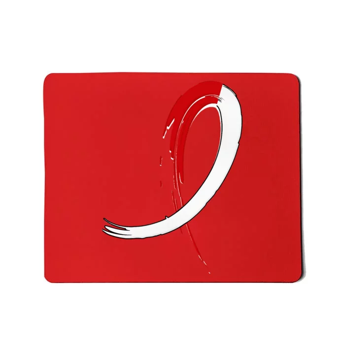 Aplastic Anemia Awareness Red White Graffiti Ribbon Mousepad