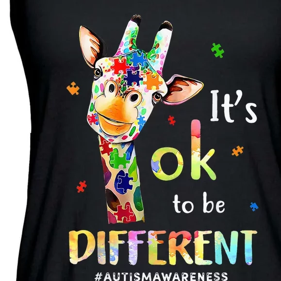 Autism Awareness Acceptance Its Ok To Be Different Ladies Essential Flowy Tank