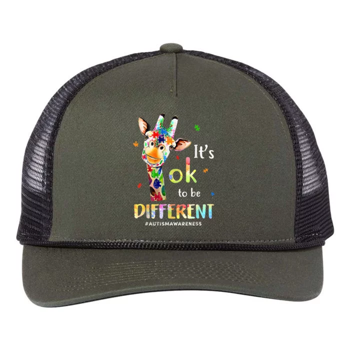 Autism Awareness Acceptance Its Ok To Be Different Retro Rope Trucker Hat Cap