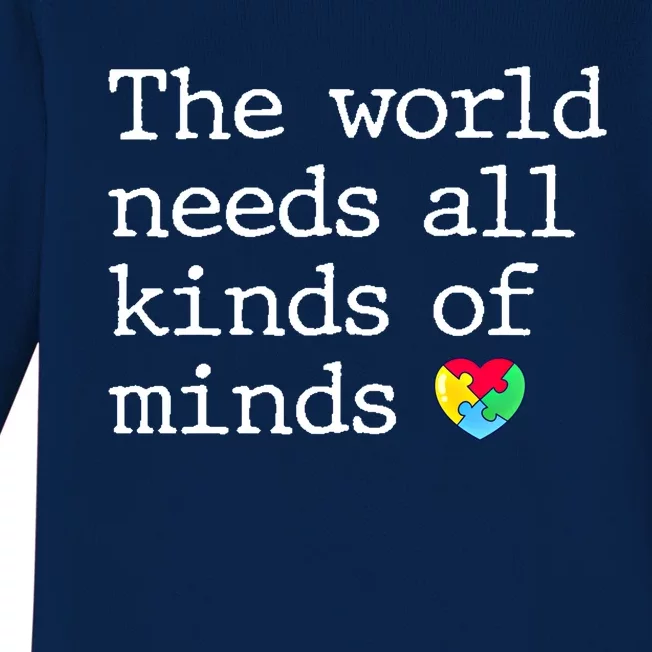 Autism Awareness All Kinds Of Minds Autistic Support Gift Baby Long Sleeve Bodysuit