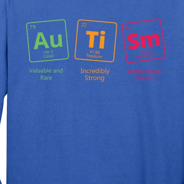 Awareness Autistic Autism Periodic Table Of Elets Gift Tall Long Sleeve T-Shirt