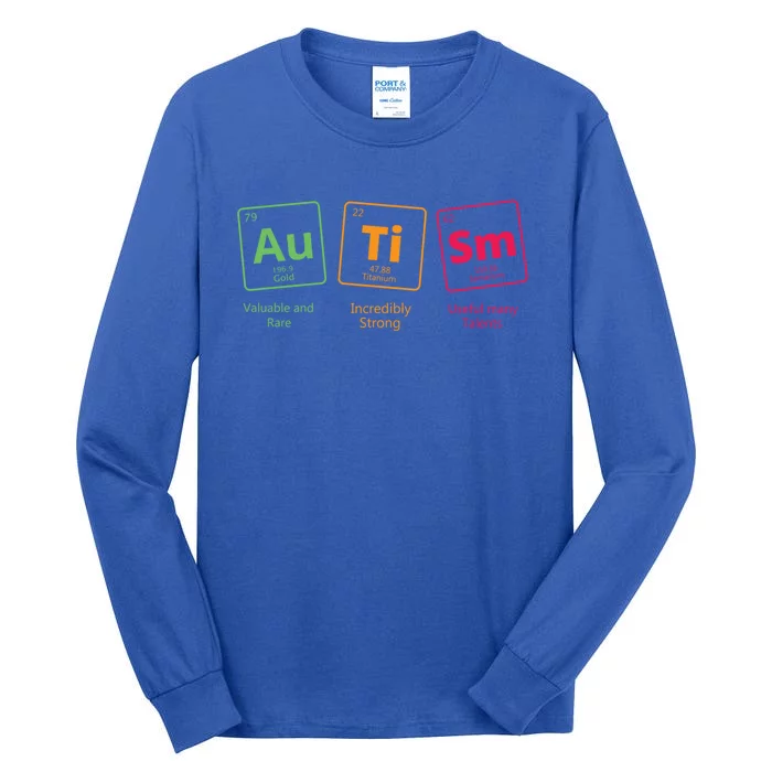 Awareness Autistic Autism Periodic Table Of Elets Gift Tall Long Sleeve T-Shirt