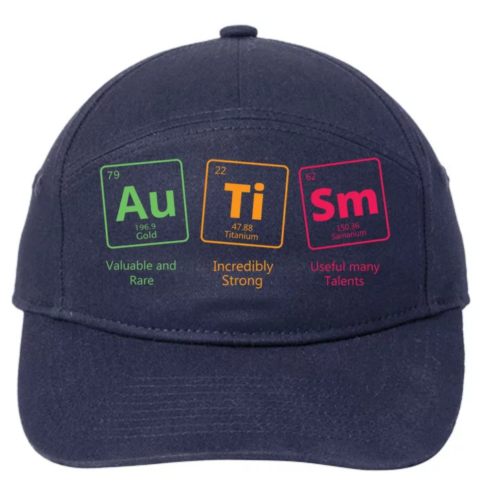 Awareness Autistic Autism Periodic Table Of Elets Gift 7-Panel Snapback Hat