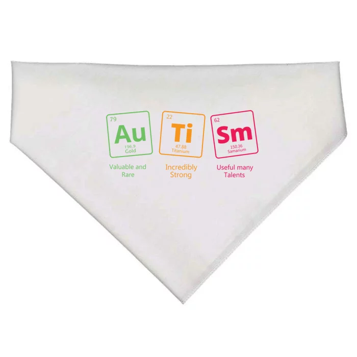 Awareness Autistic Autism Periodic Table Of Elets Gift USA-Made Doggie Bandana