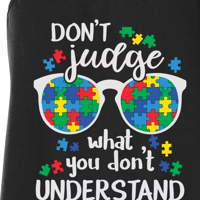 Autism Awareness Autistic Glasses Women's Racerback Tank