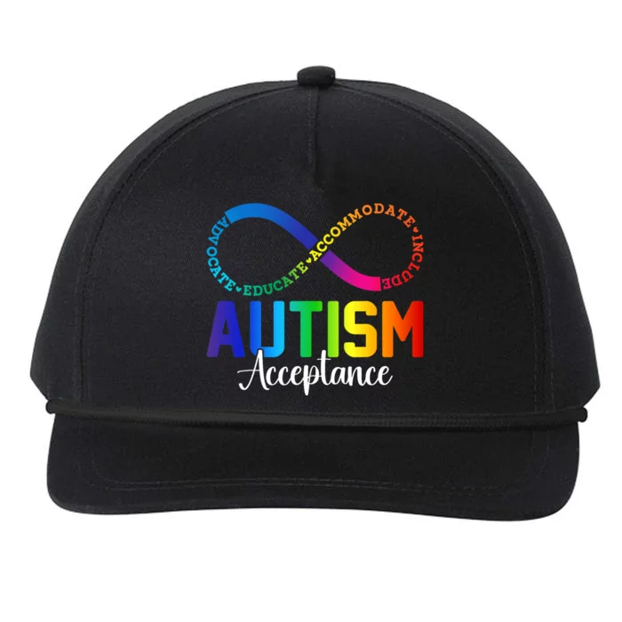 Autism Awareness Acceptance Infinity Symbol Snapback Five-Panel Rope Hat