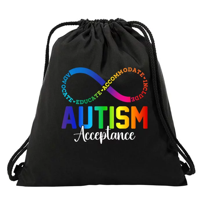 Autism Awareness Acceptance Infinity Symbol Drawstring Bag