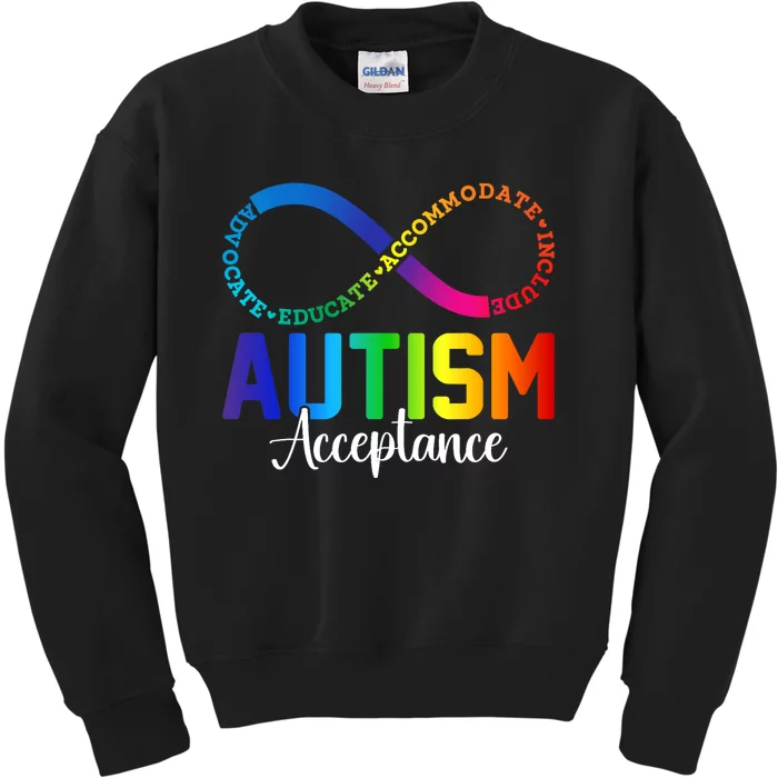 Autism Awareness Acceptance Infinity Symbol Kids Sweatshirt