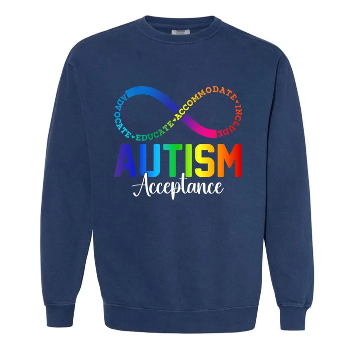 Autism Awareness Acceptance Infinity Symbol Garment-Dyed Sweatshirt