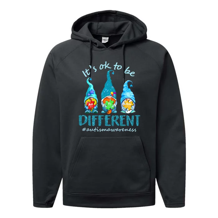 autism awareness acceptance  its ok to be different Performance Fleece Hoodie