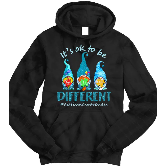 autism awareness acceptance  its ok to be different Tie Dye Hoodie