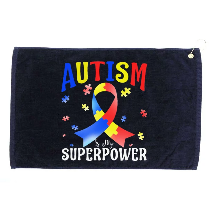 Awesome Autism Awareness Autism Ribbon Puzzle Pieces Grommeted Golf Towel