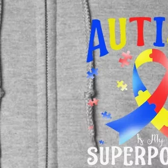 Awesome Autism Awareness Autism Ribbon Puzzle Pieces Full Zip Hoodie