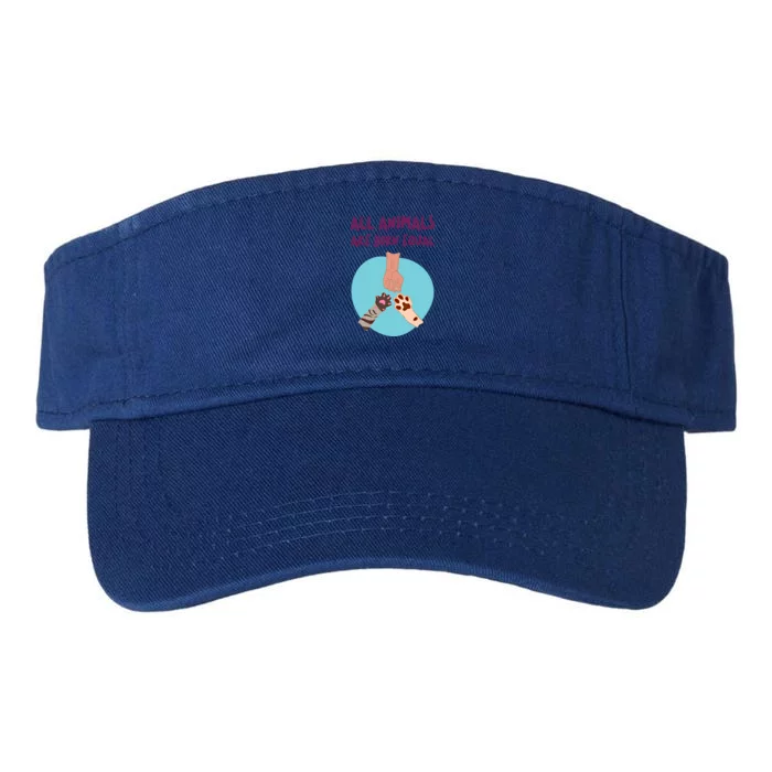 All Animals Are Born Equal Gift Valucap Bio-Washed Visor