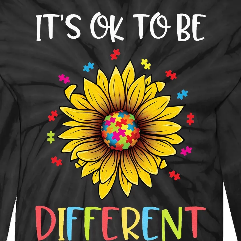 Autism Awareness Advocate It's OK to be Different Autism Tie-Dye Long Sleeve Shirt