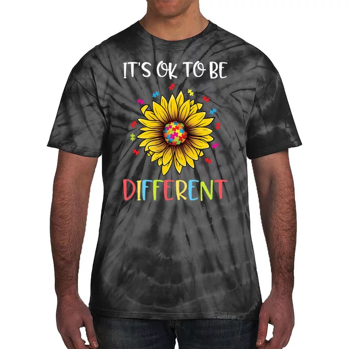 Autism Awareness Advocate It's OK to be Different Autism Tie-Dye T-Shirt