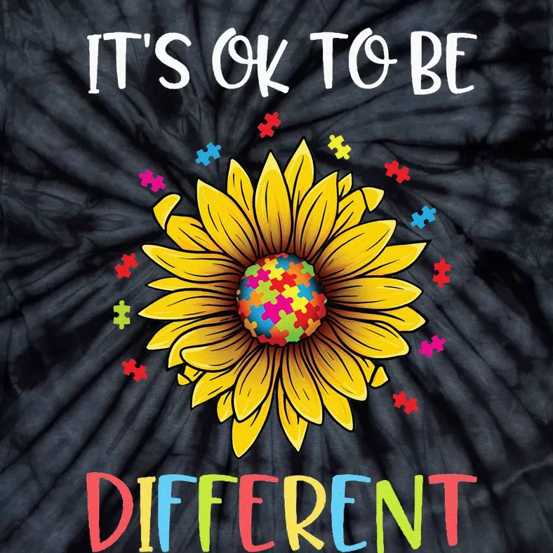 Autism Awareness Advocate It's OK to be Different Autism Tie-Dye T-Shirt