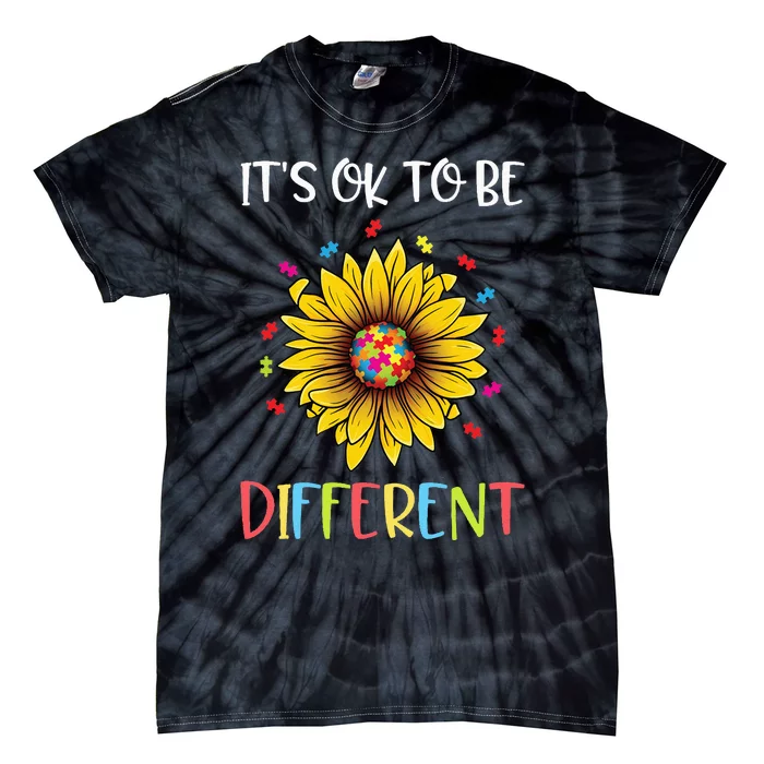 Autism Awareness Advocate It's OK to be Different Autism Tie-Dye T-Shirt