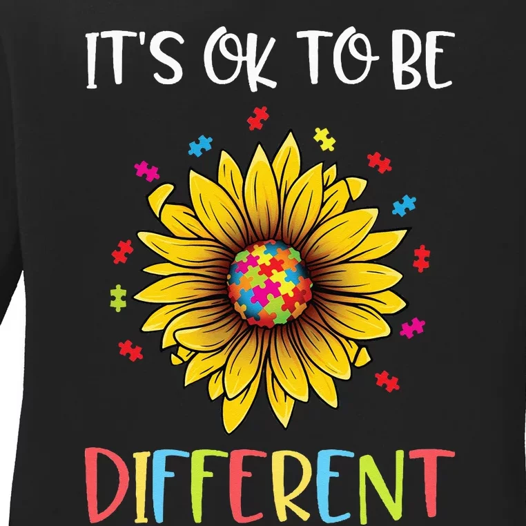 Autism Awareness Advocate It's OK to be Different Autism Ladies Long Sleeve Shirt