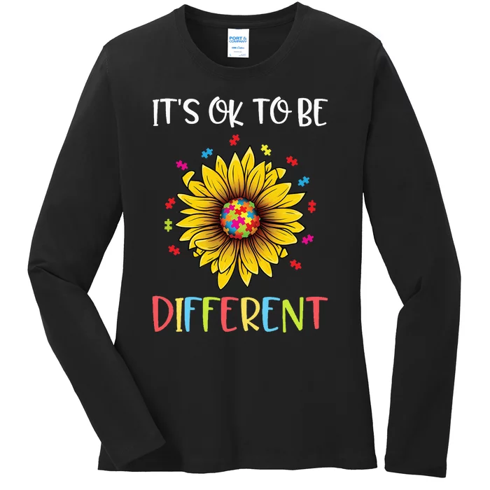 Autism Awareness Advocate It's OK to be Different Autism Ladies Long Sleeve Shirt