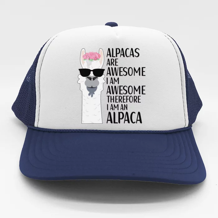 Alpacas Are Awesome LLama Alpaca Apparel Trucker Hat