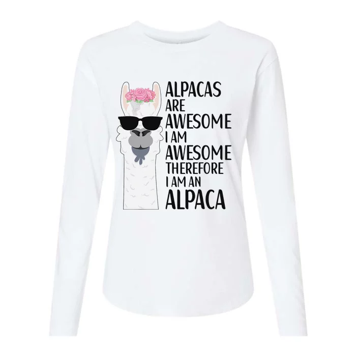 Alpacas Are Awesome LLama Alpaca Apparel Womens Cotton Relaxed Long Sleeve T-Shirt