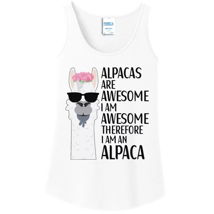 Alpacas Are Awesome LLama Alpaca Apparel Ladies Essential Tank