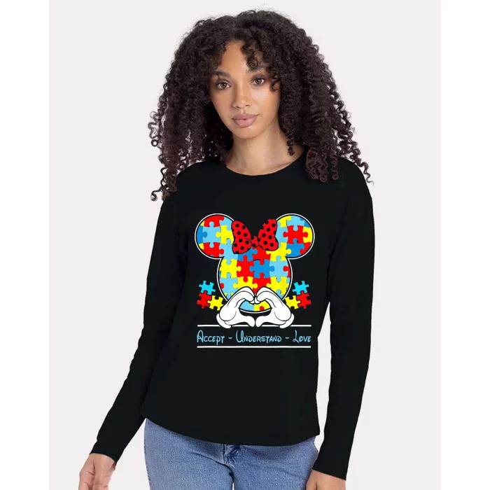 Autism Awareness Autism Mouse Autism Womens Cotton Relaxed Long Sleeve T-Shirt