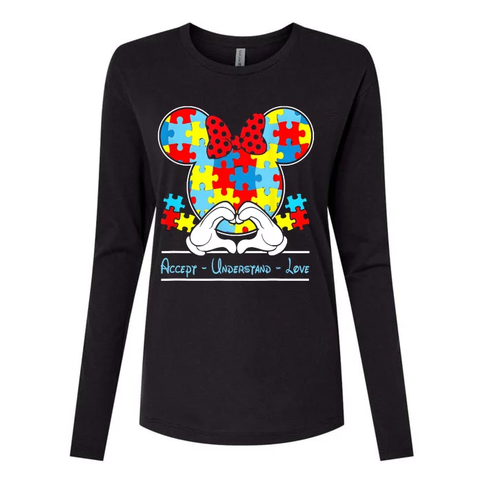 Autism Awareness Autism Mouse Autism Womens Cotton Relaxed Long Sleeve T-Shirt