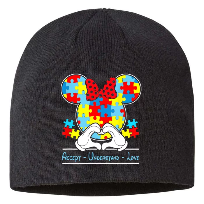 Autism Awareness Autism Mouse Autism 8 1/2in Sustainable Knit Beanie