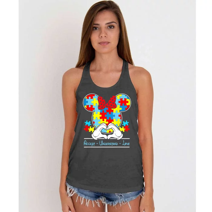 Autism Awareness Autism Mouse Autism Women's Knotted Racerback Tank