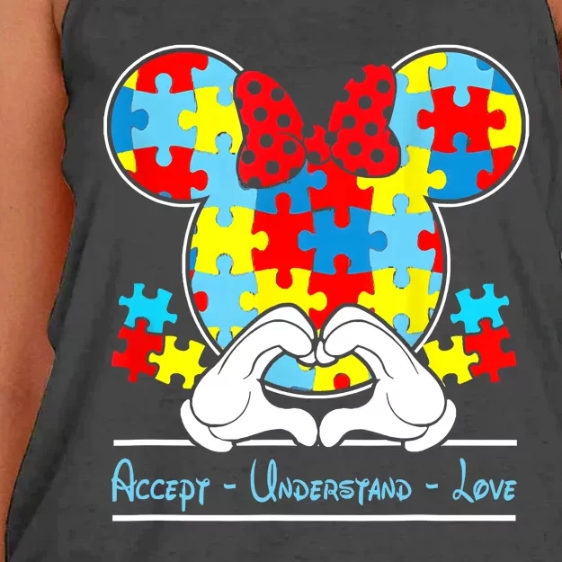 Autism Awareness Autism Mouse Autism Women's Knotted Racerback Tank