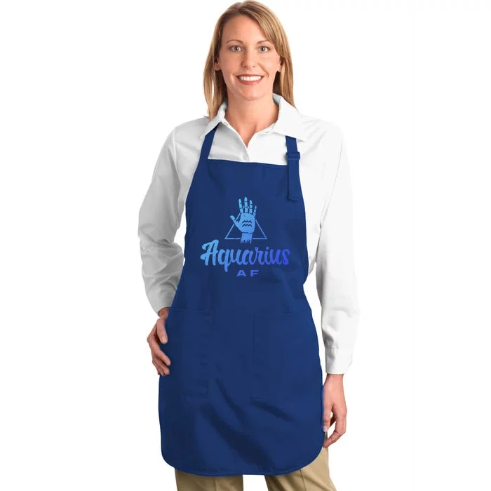 Aquarius Af / Aquarius Birthday Month Astrology And Zodiac Gift Full-Length Apron With Pocket