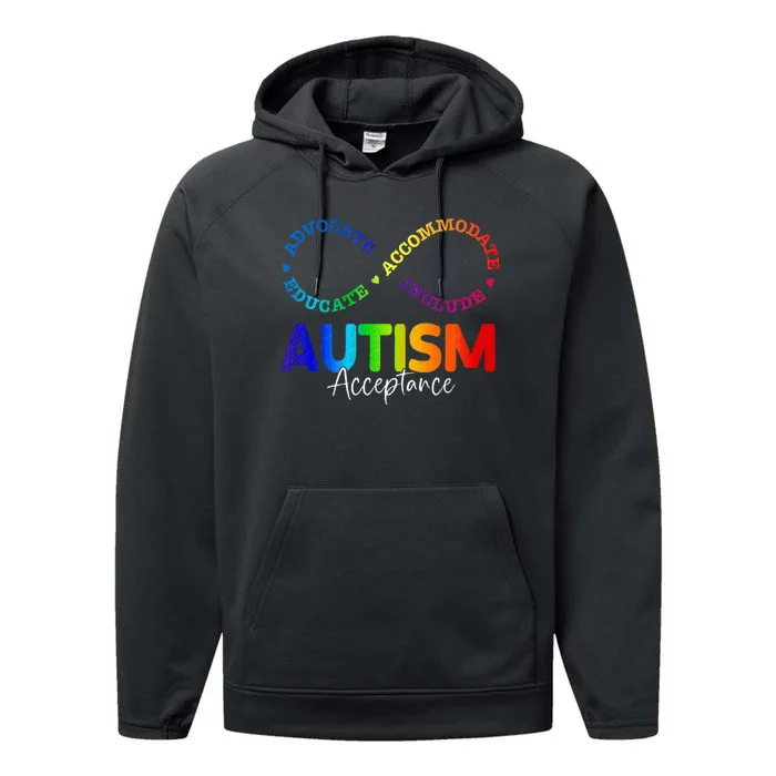 Autism Awareness Acceptance Infinity Symbol Performance Fleece Hoodie