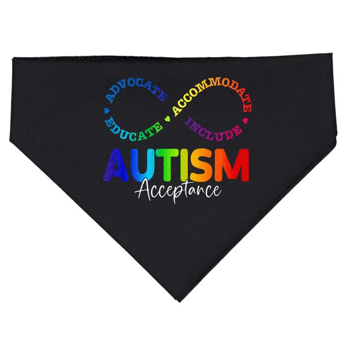 Autism Awareness Acceptance Infinity Symbol USA-Made Doggie Bandana