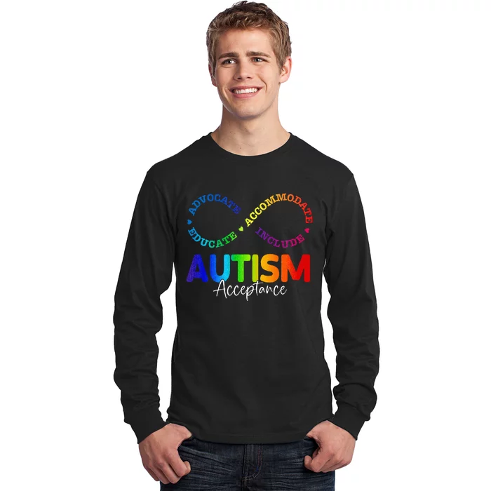 Autism Awareness Acceptance Infinity Symbol Long Sleeve Shirt