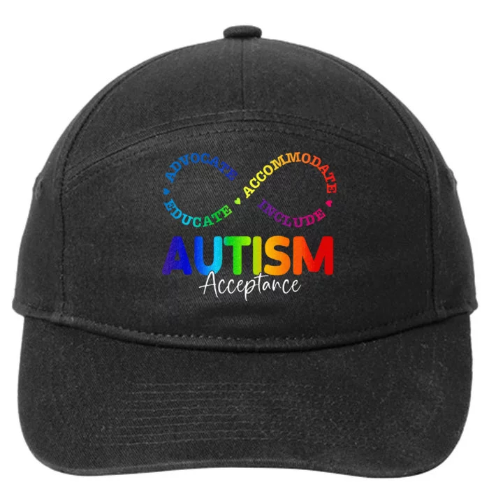 Autism Awareness Acceptance Infinity Symbol 7-Panel Snapback Hat