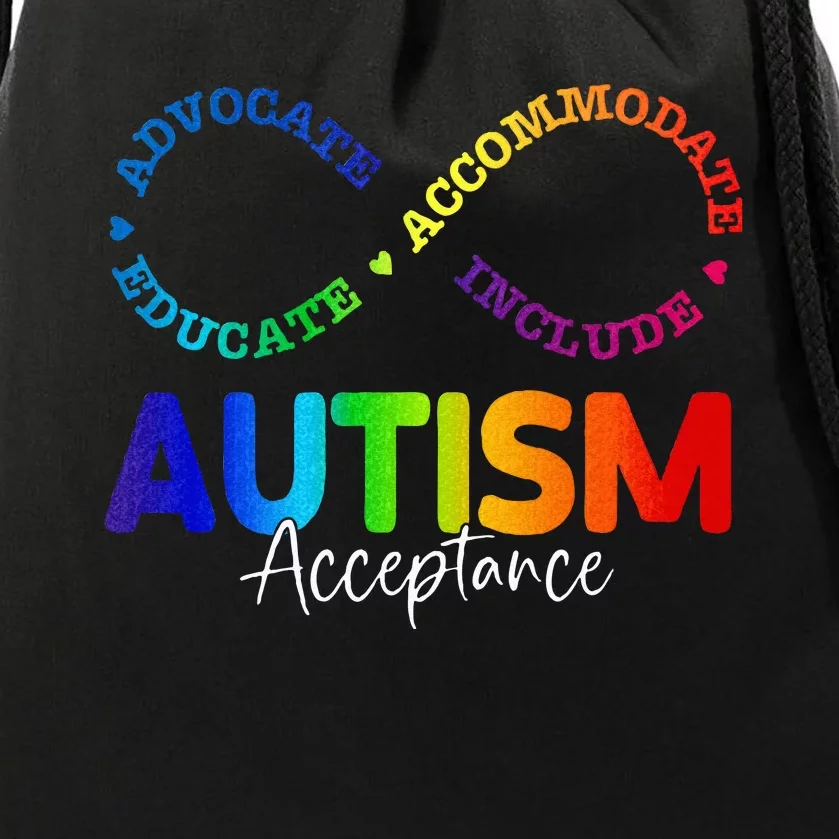 Autism Awareness Acceptance Infinity Symbol Drawstring Bag