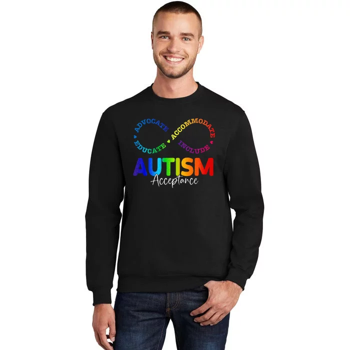 Autism Awareness Acceptance Infinity Symbol Tall Sweatshirt