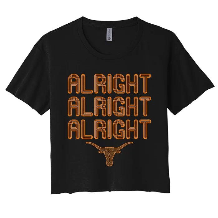 Alright Alright Alright Texas Bull Texas Pride State Usa Women's Crop Top Tee