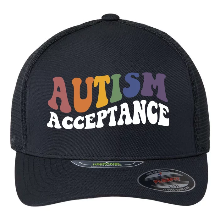 Autism Awareness Acceptance Retro Flexfit Unipanel Trucker Cap