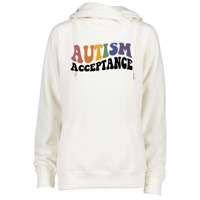 Autism Awareness Acceptance Retro Womens Funnel Neck Pullover Hood