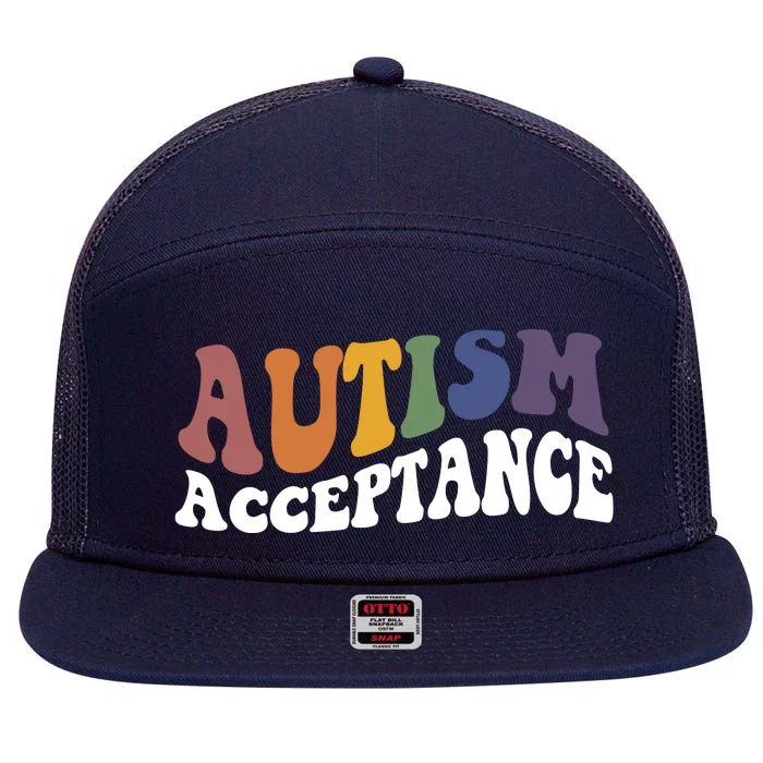 Autism Awareness Acceptance Retro 7 Panel Mesh Trucker Snapback Hat