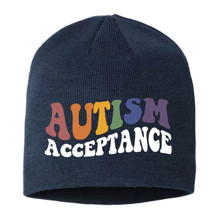 Autism Awareness Acceptance Retro 8 1/2in Sustainable Knit Beanie