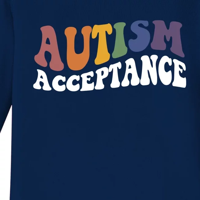 Autism Awareness Acceptance Retro Baby Long Sleeve Bodysuit