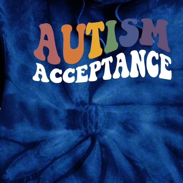 Autism Awareness Acceptance Retro Tie Dye Hoodie